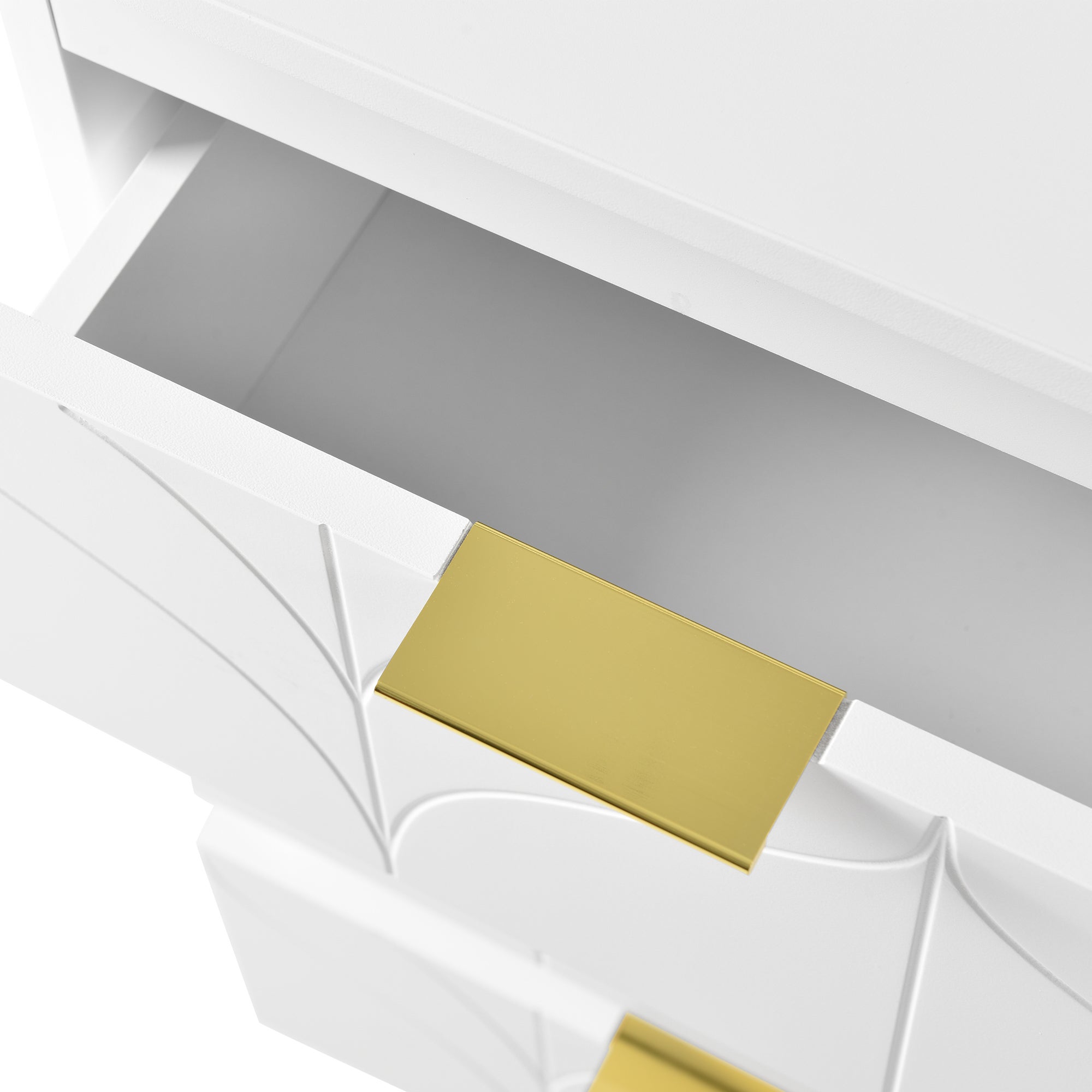 Toilette con tavolino - 6 cassetti e piano girevole a 180° - Legno MDF - Bianco - Senza specchio - 6