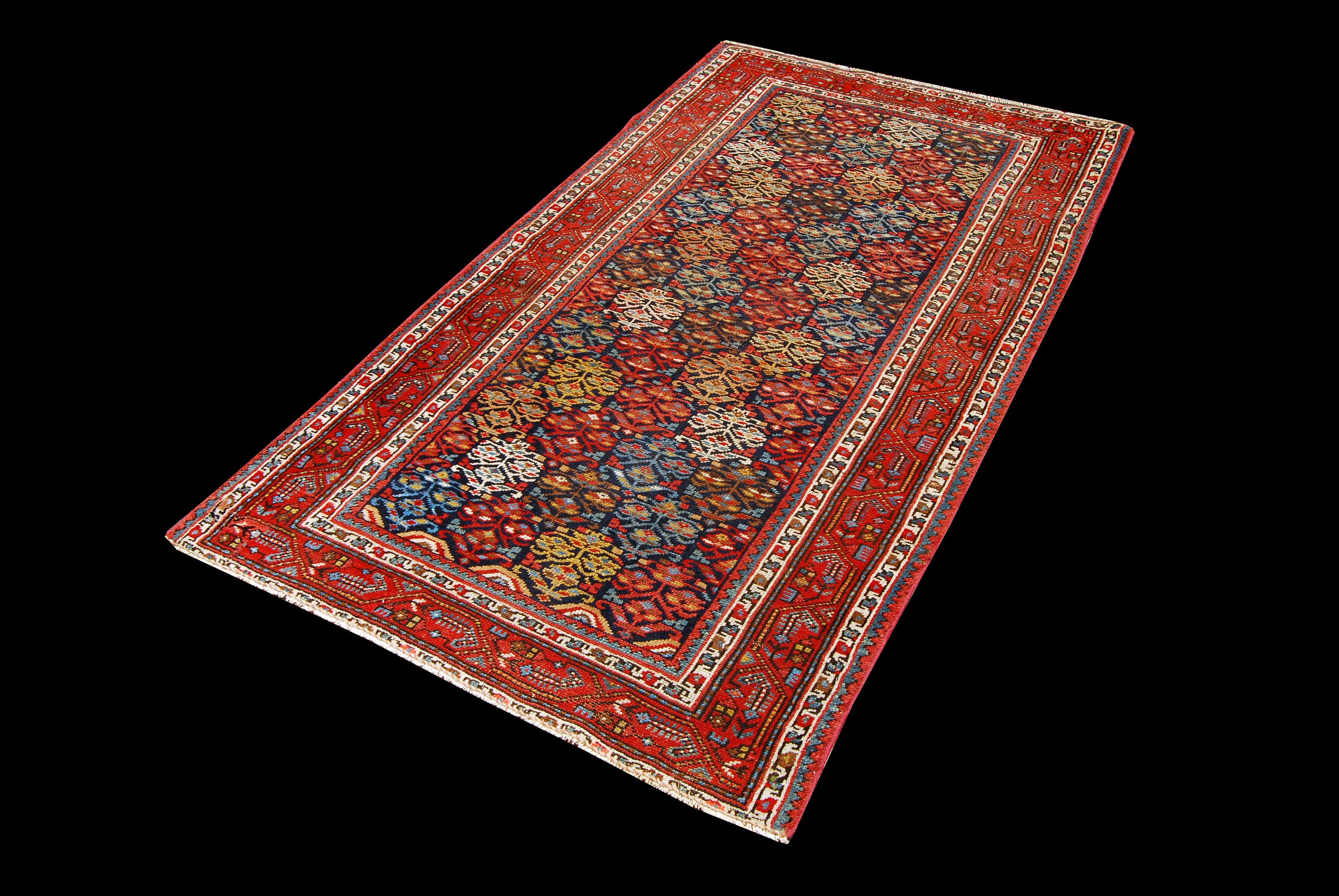 Tapis boucharouite vintage multicolore 155x95 noué main Rania