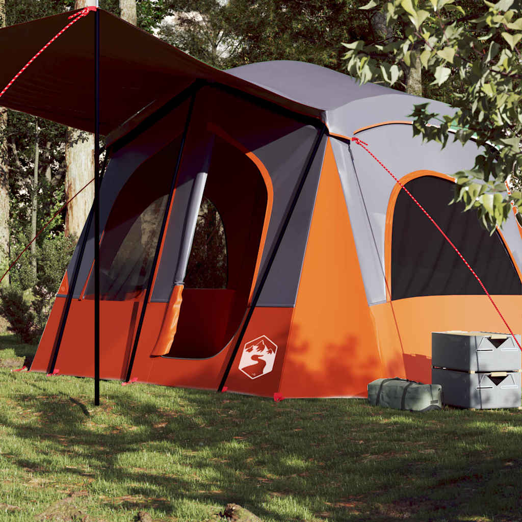 VIDAXL Tente de camping à dôme 2 personnes gris et orange imperméable