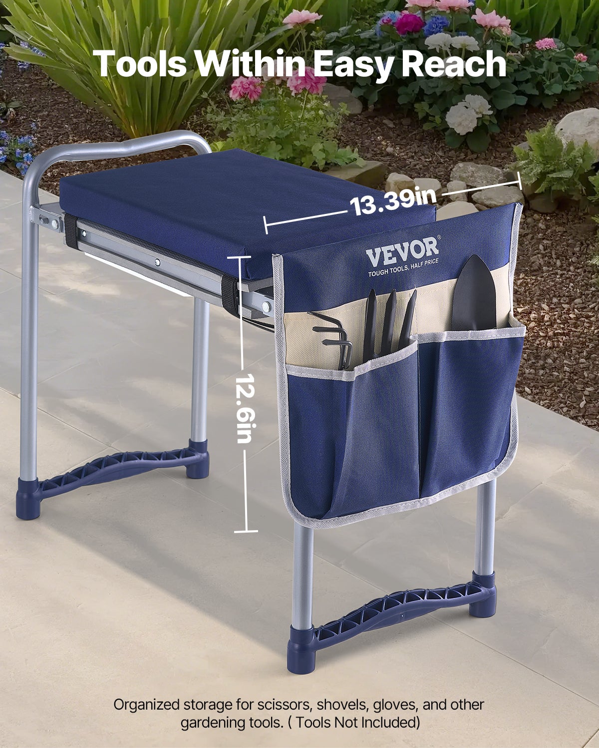 Tabouret Agenouilloir de Jardin VEVOR Coussin Large en EVA 280 mm Banc de Jardinage Pliable Charge 163 kg Siège Polyvalent Confortable,Personnes Âgées - 5