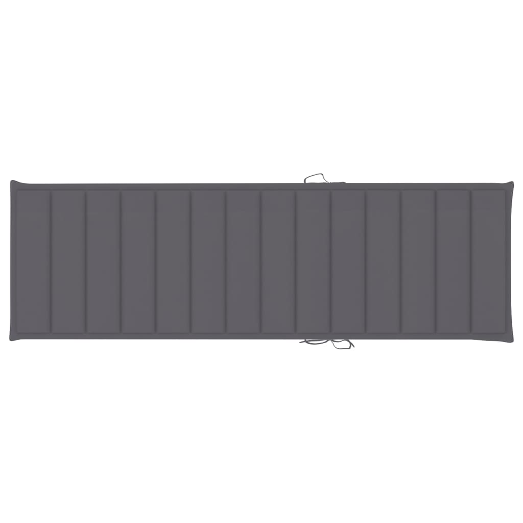 Chaise longue avec coussin en bois de pin imprégné gris anthracite – ComfortXL - 6