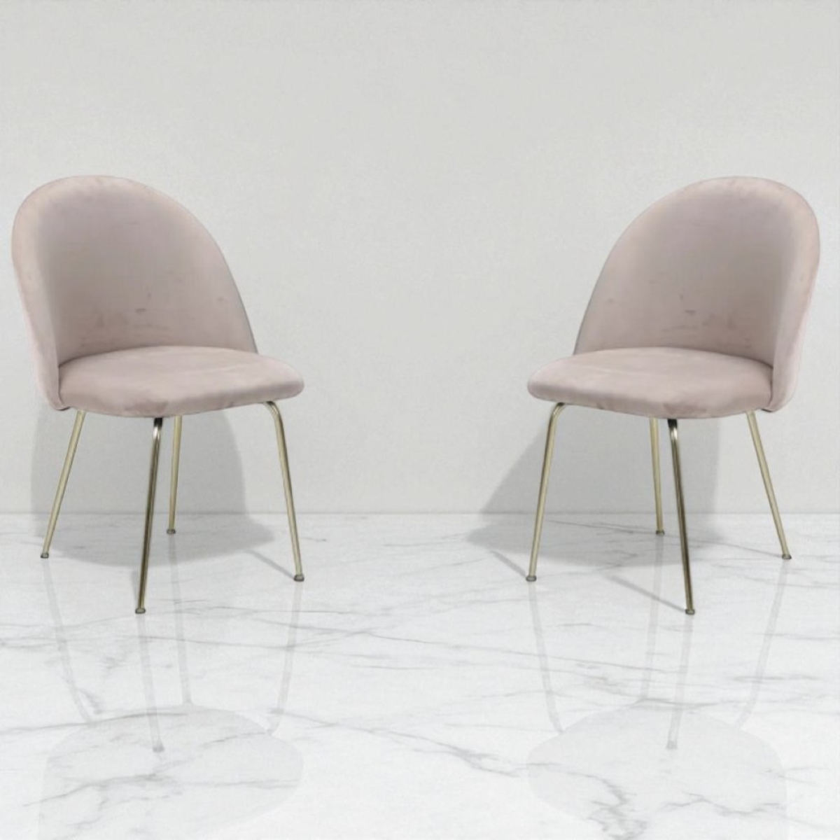 Sedia poltroncina in velluto Tortora con gambe in metallo Oro