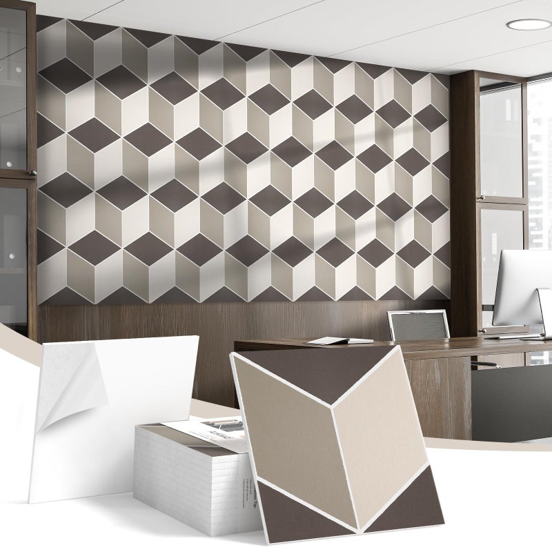 12 samoprzylepnych paneli akustycznych z filcu, ciemna faktura, 30 x 30 cm, z podkładem samoprzylepnym