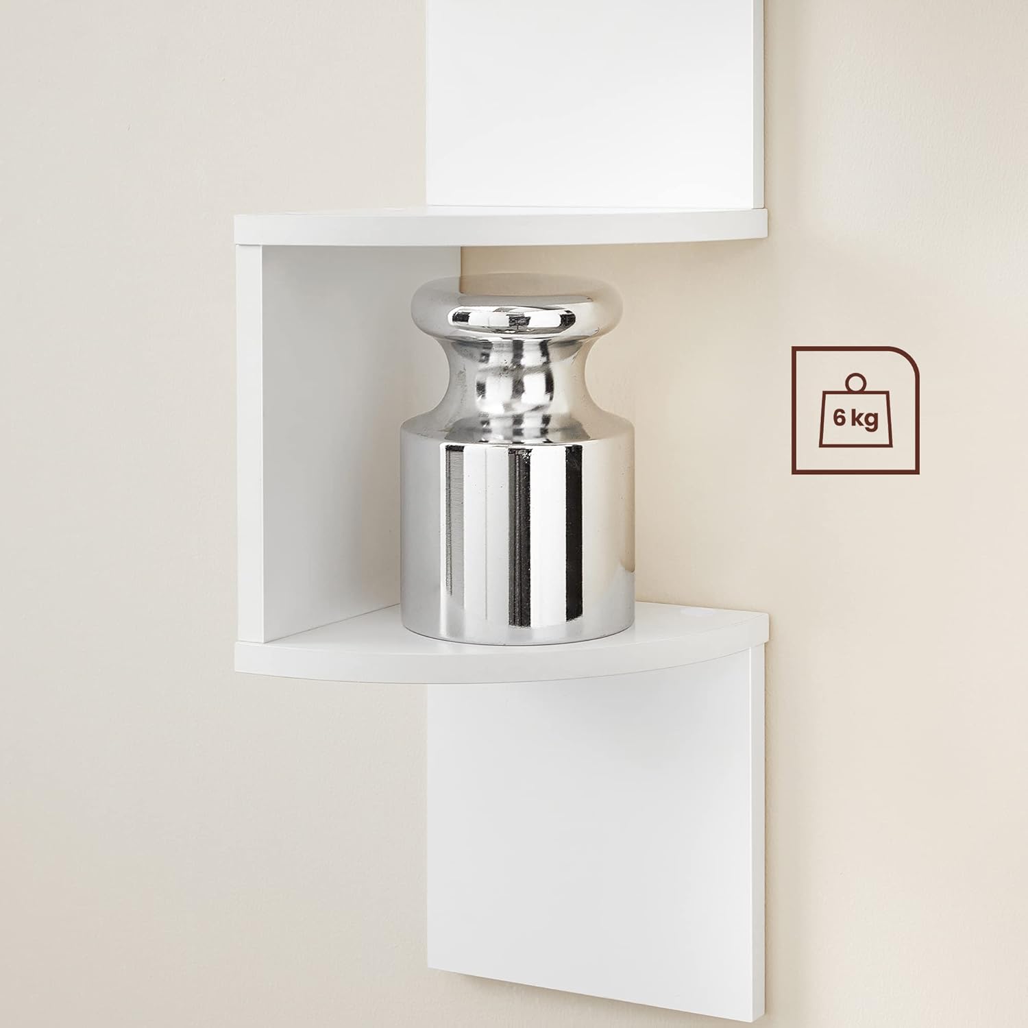 EstanterÍa de Esquina en Pared, EstanterÍa Esquinera de 5 Niveles, Estanteria Libros, para Dormitorio, Sala de Estar, BaÑo, Oficina en Casa, Blanco - 5