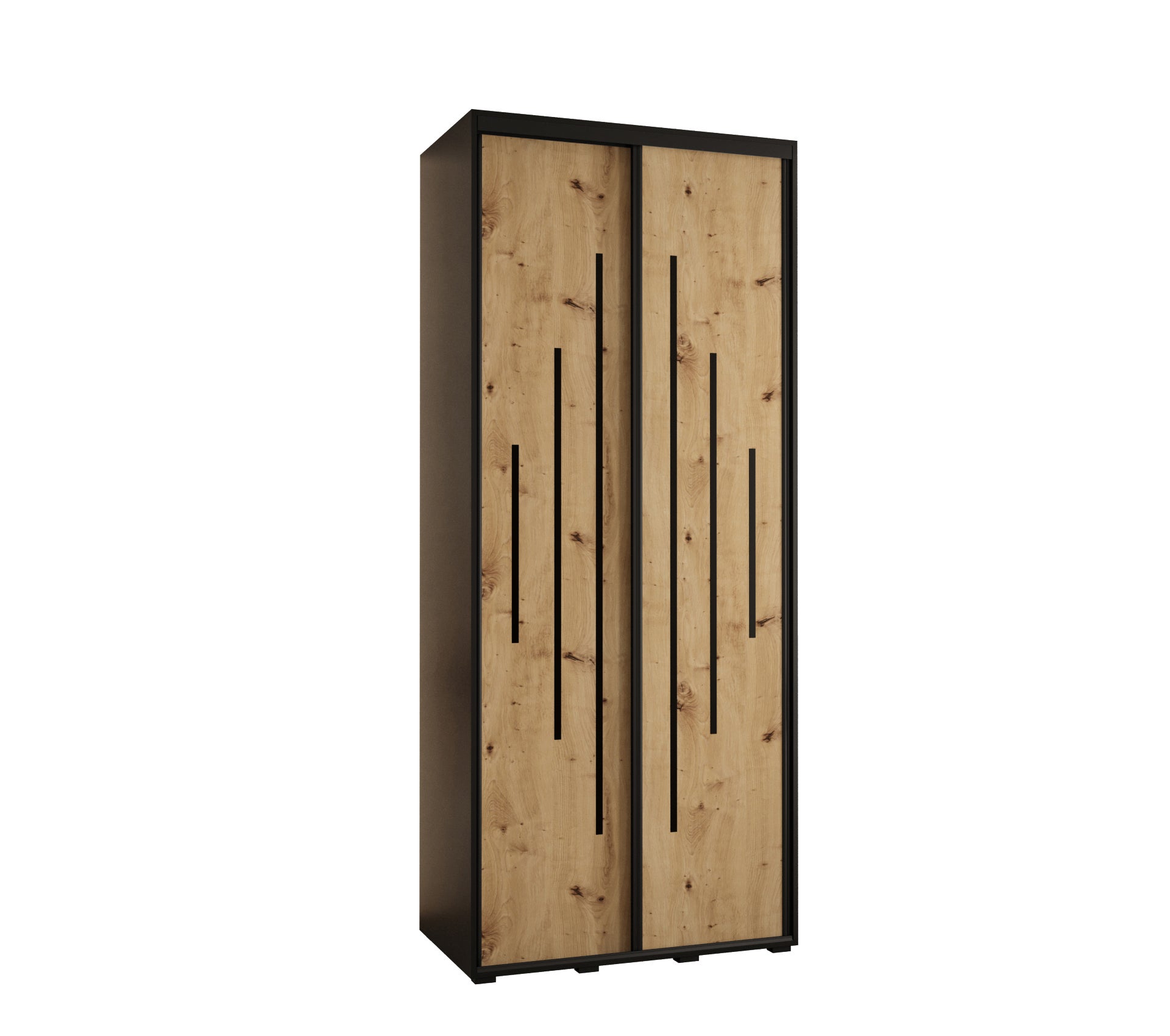 Szafa przesuwna wysoka Davos 12 120 x 45 x 235,2 cm czarny + artisan + u. czarny - Abiks Meble