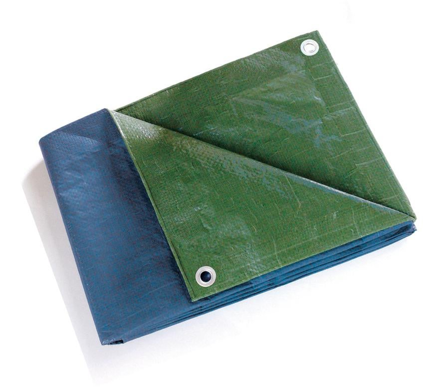 Bâche De Protection Légère TEC HIT 68g/m² 4x5m Bleu/Vert - Multifonction Robuste Et Économique