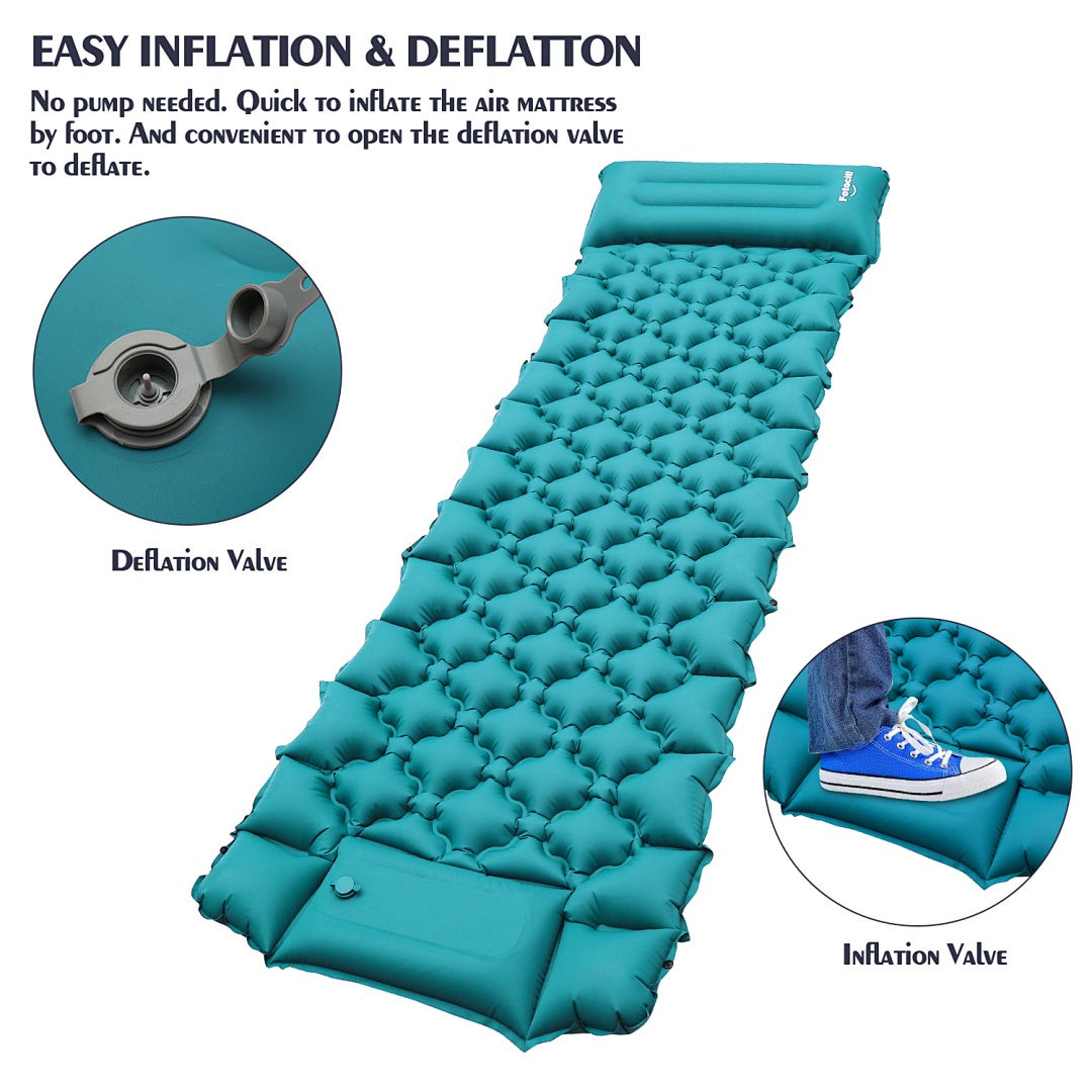 Matelas gonflable outdoor avec pompe à pied intégrée, couchage pratique et transportable - 4