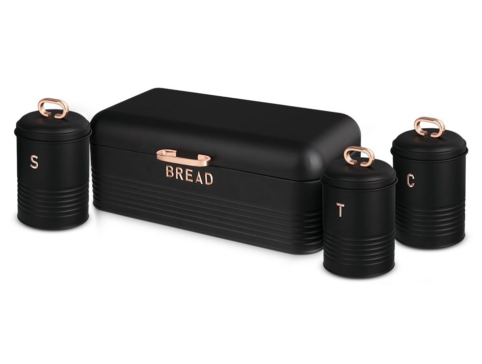 Set de 4 paneras y cajas de comida colección black rose