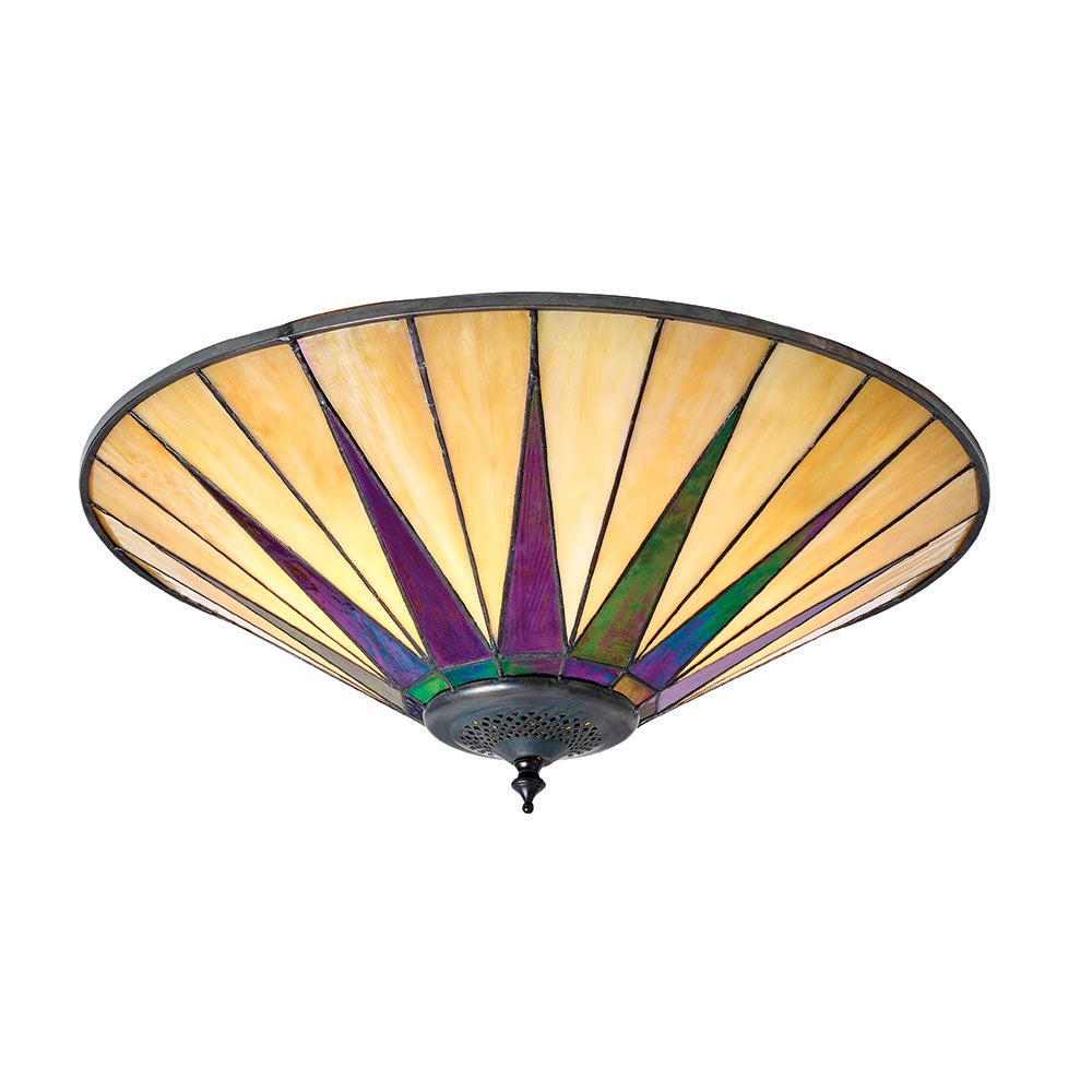Plafon okrągły gwiazda DARK STAR czarny 2xE27x20W szkło wym:13x49x49cm IP20 Tiffany