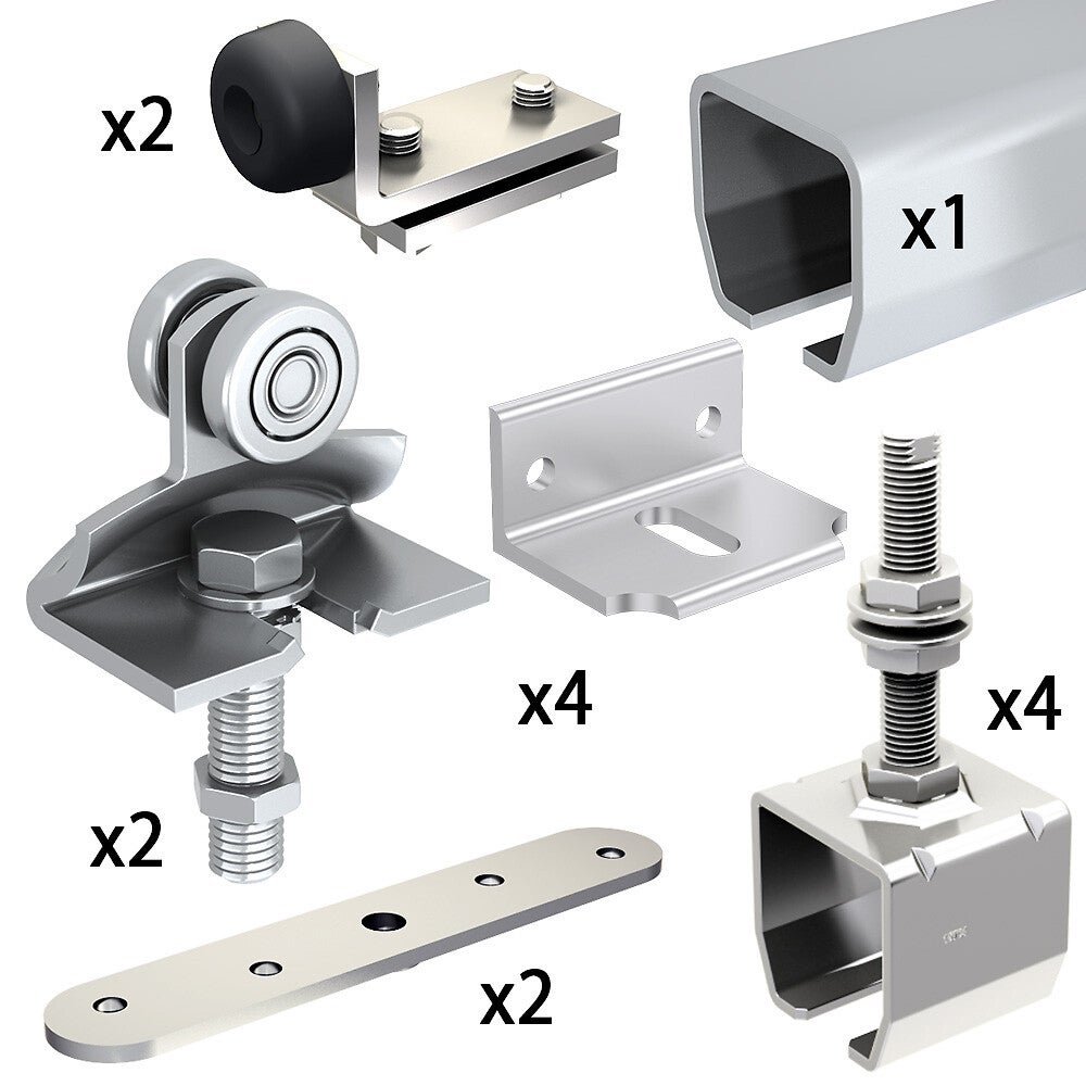 Système coulissant SLID'UP 2000 pour 1 porte extérieure 60 mm max - rail 1,95 m acier galvanisé - 140 kg - 2