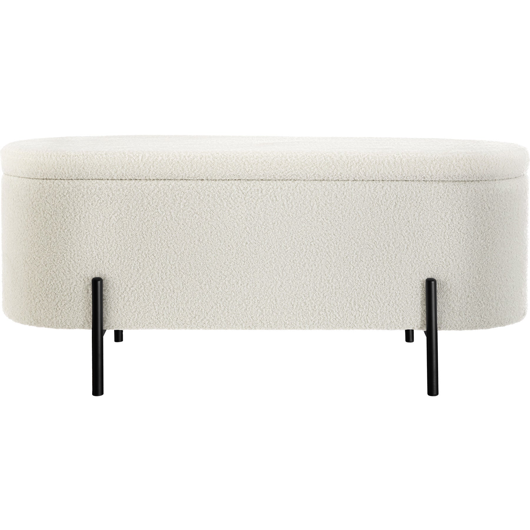 Banc rembourré en bois MDF et aspect tissu bouclé avec espace de rangement TECTAKE - 2