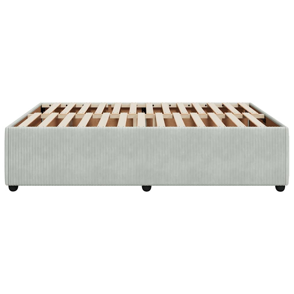Cadre de lit sans matelas en velours gris clair pour la chambre, 160 × 200 cm - 5