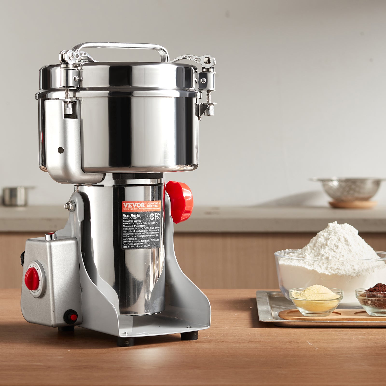 moulin à épices électrique,VEVOR broyeur à grains Commercial 3400W,en acier inoxydable,Type vibrant,moudre rapidement les grains,le café - 8