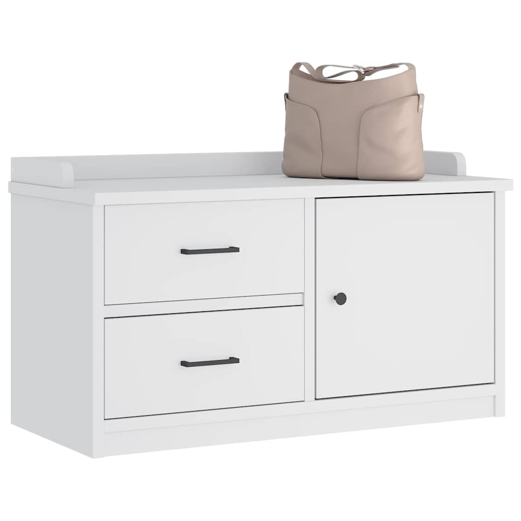 Banco de recibidor sandnes blanco 87x40x50 cm madera maciza de pino