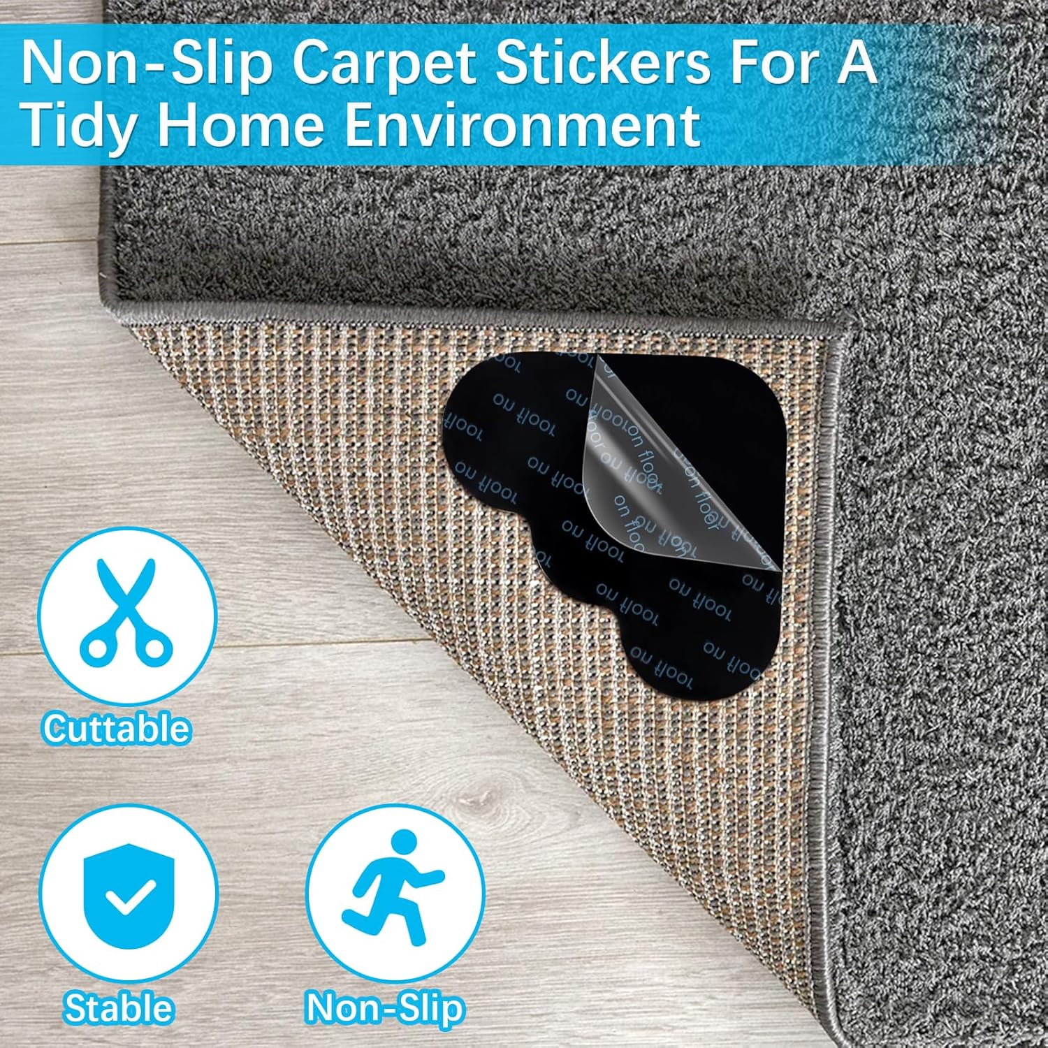 16 peças de pinças antiderrapantes para carpetes, laváveis, antienrolamento, pinças de canto para carpetes para pisos e carpetes - 4
