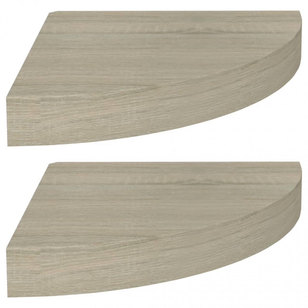 Rafturi suspendate de colț din MDF stejar 25x25x3,8 cm, 2 buc, COMFORTXL