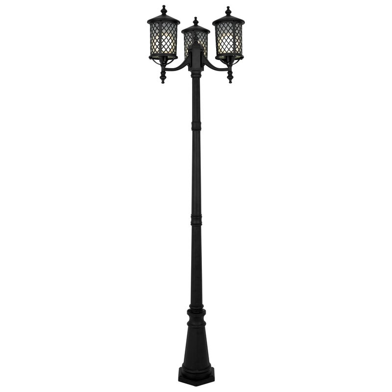 Latarnia ogrodowa potrójna CHICAGO czarna 3xE27x15W metal wym:225x55x55cm IP44 Kaja