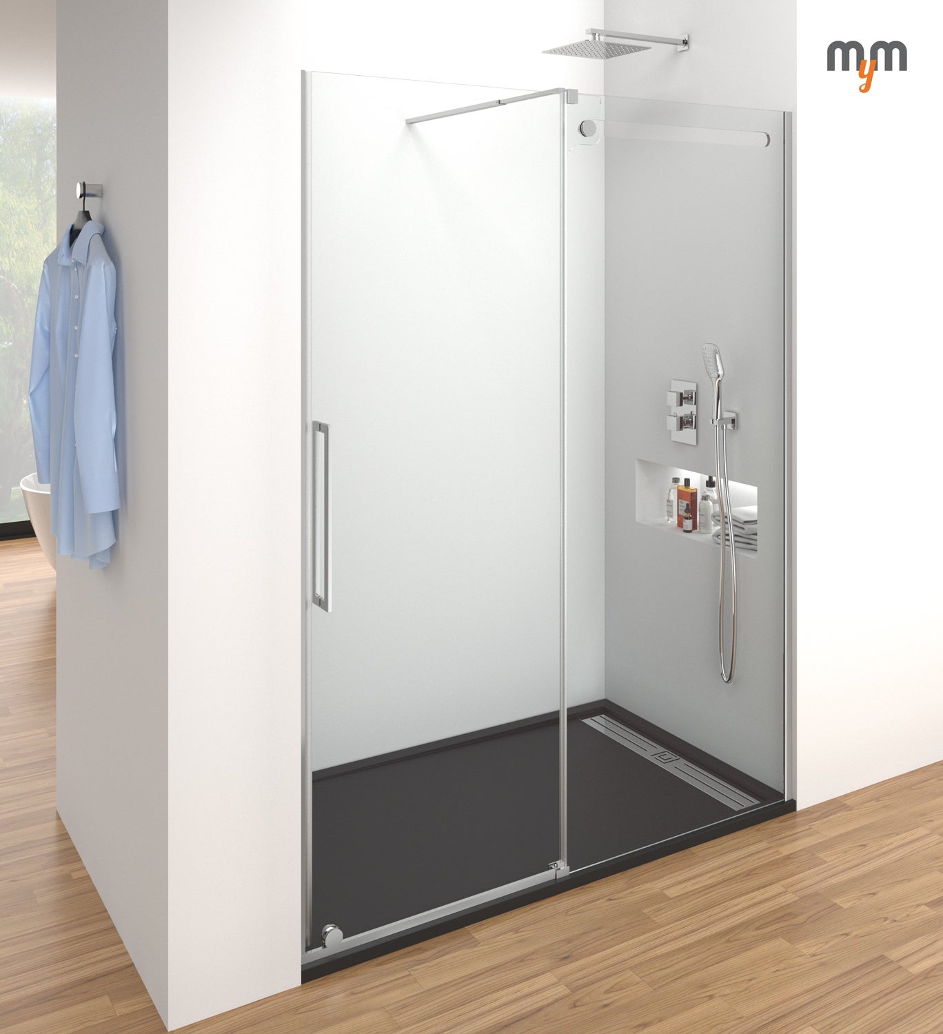 Colonna doccia a 3 vie in acciaio inox compreso di soffione doccino e