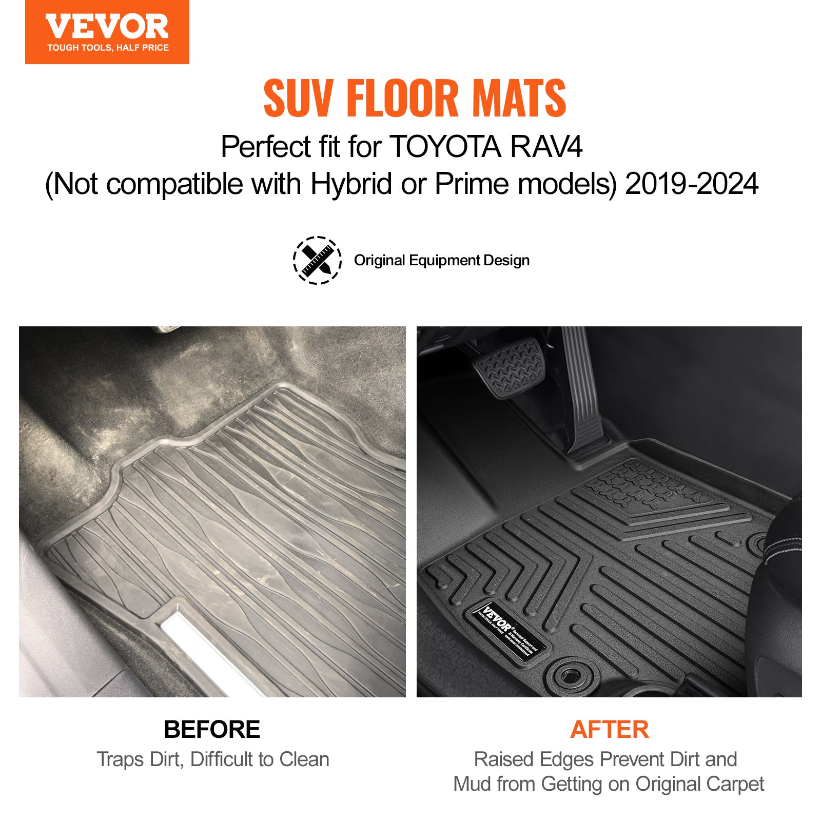 Tapis De Coffre MOTOS Pour Toyota RAV4 III 2005-2012 - Noir Antidérapant - Protection Sol