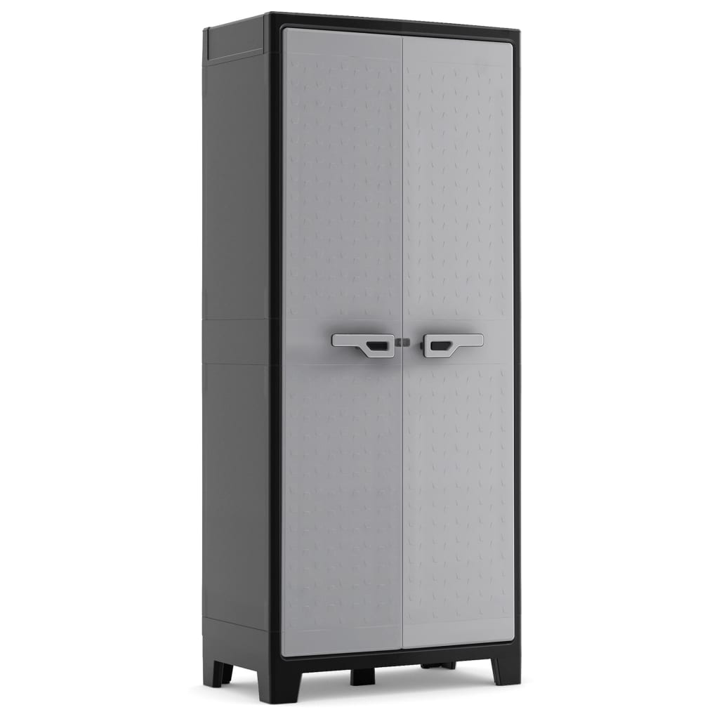 KETER Armoire Haute Utilitaire TITAN Noir et Gris 80 x 44 x 182 cm Leroy Merlin