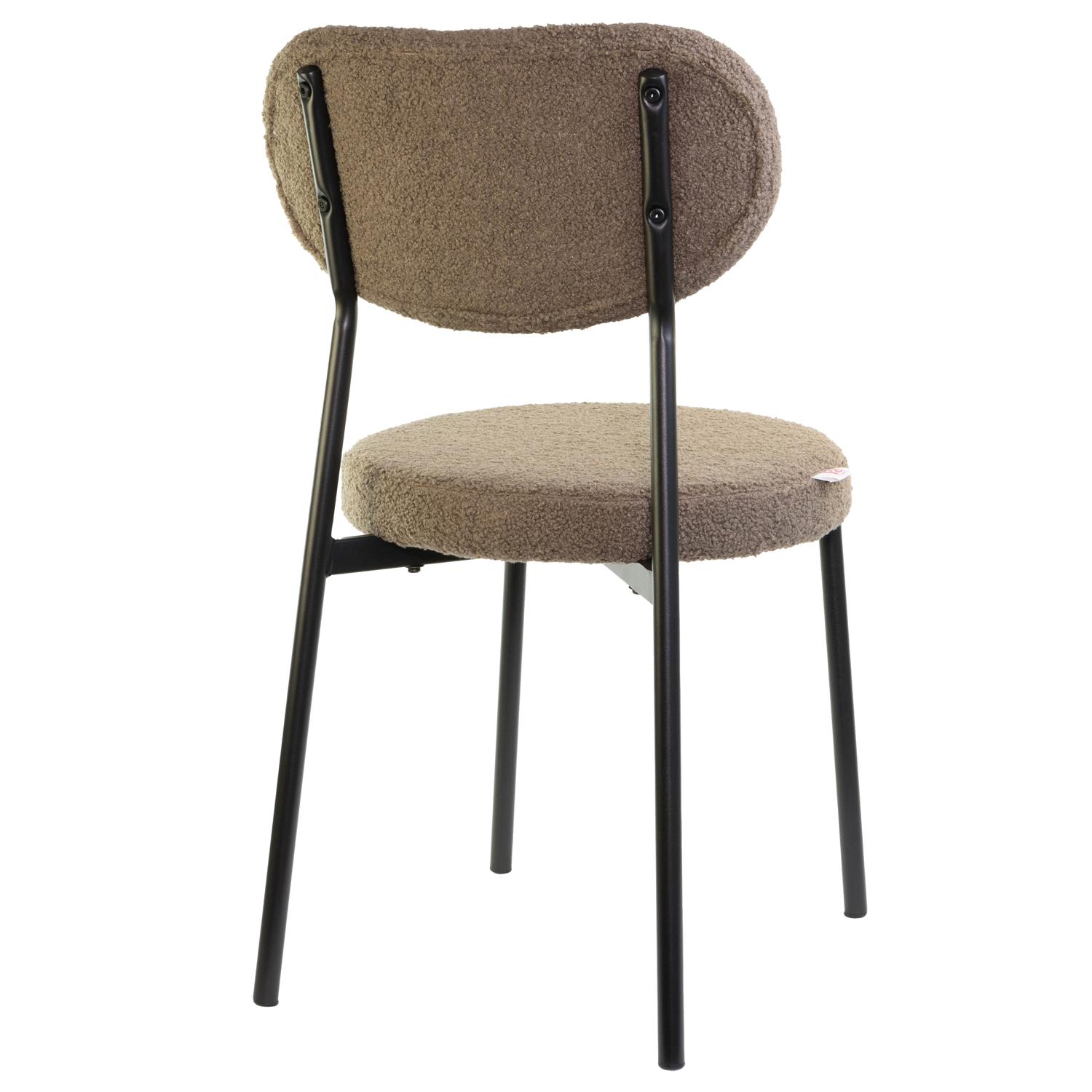 Marvin Sedia Chicago Teddy con Struttura in Metallo Nero Seduta Imbottita in Morbido Cotone Bouclé di Design Moderno per Casa Ufficio - 2