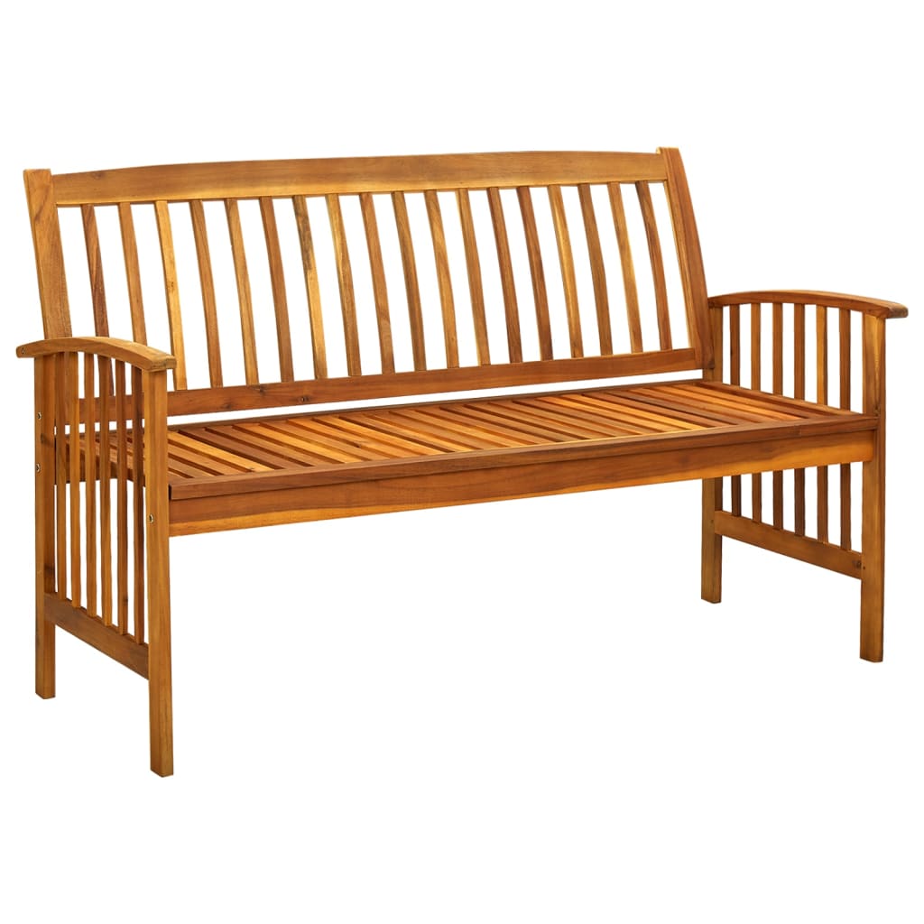Banc de jardin meuble de patio d'extérieur terrasse avec coussin 147 cm bois d'acacia massif 02_0011430 - 2