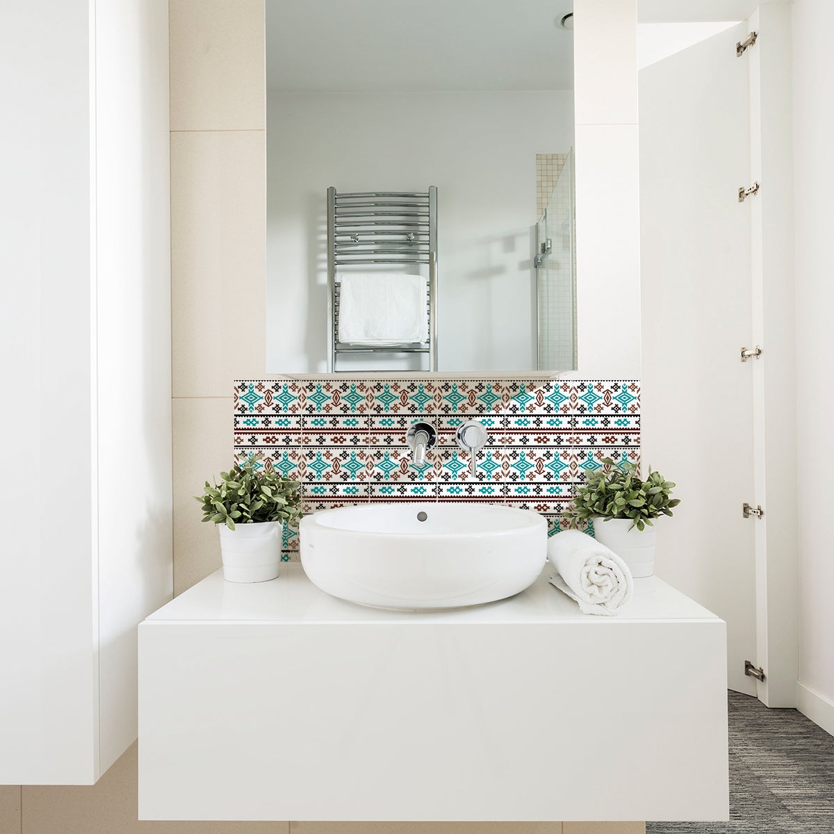 9 adesivi piastrelle etnico Mogadiscio - Sticker adesivo - adesivi murali - 9stickers10x10cm - 5