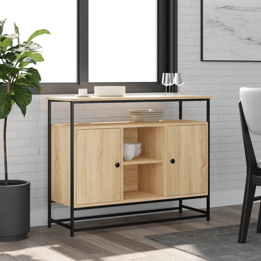 vidaXL Credenza Nera 69,5x34x90 cm in Legno Multistrato