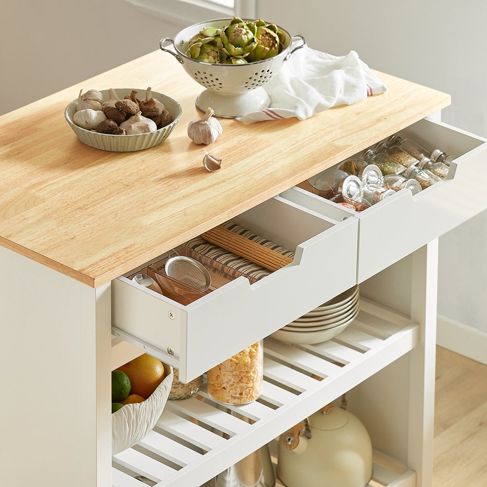 SoBuy FKW74-WN Meuble de Cuisine Desserte de Cuisine à Roulettes Table Roulante Meuble de Rangement pour Cuisine et Salon - 4