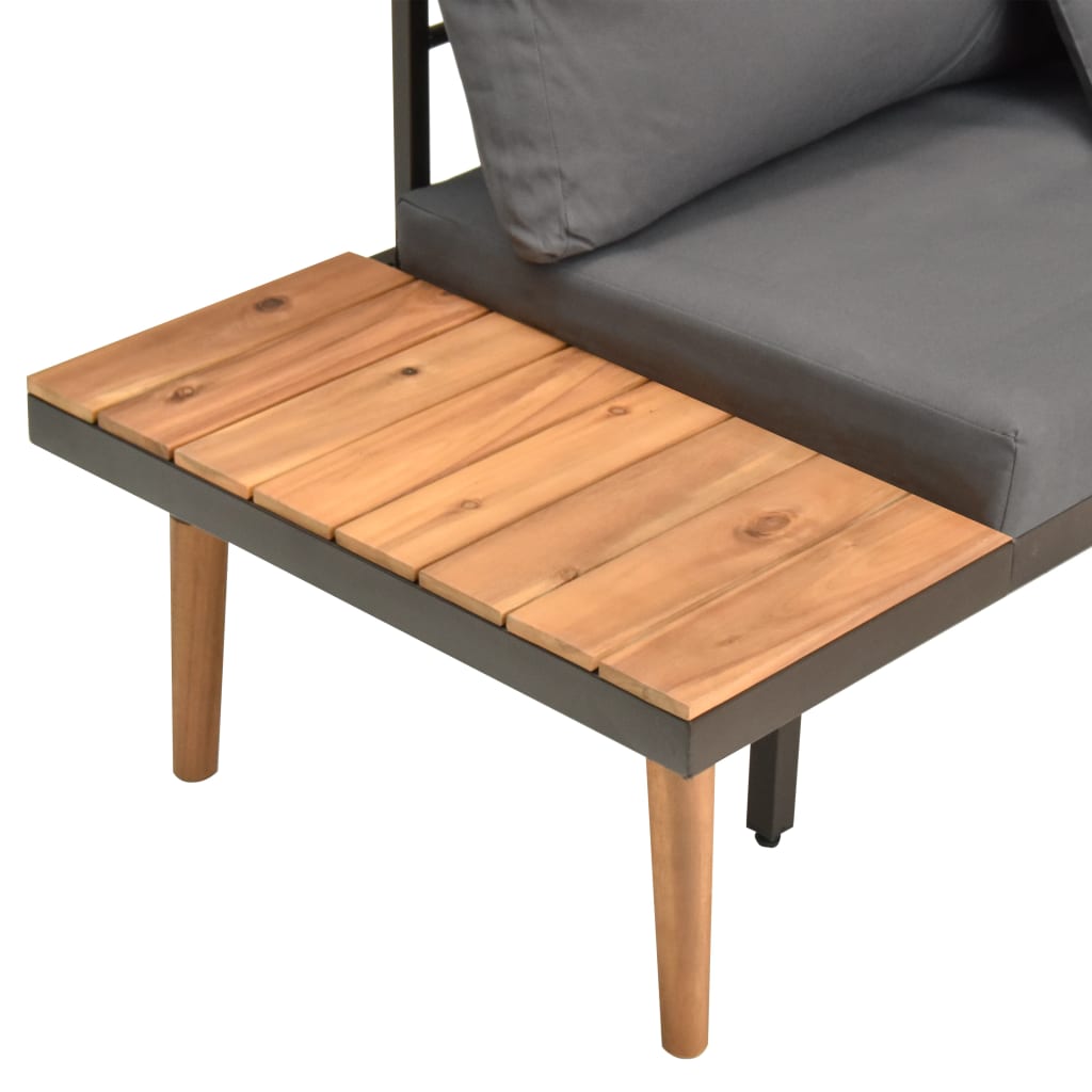 Salon bas de jardin en Bois Gris 6 personnes - 5