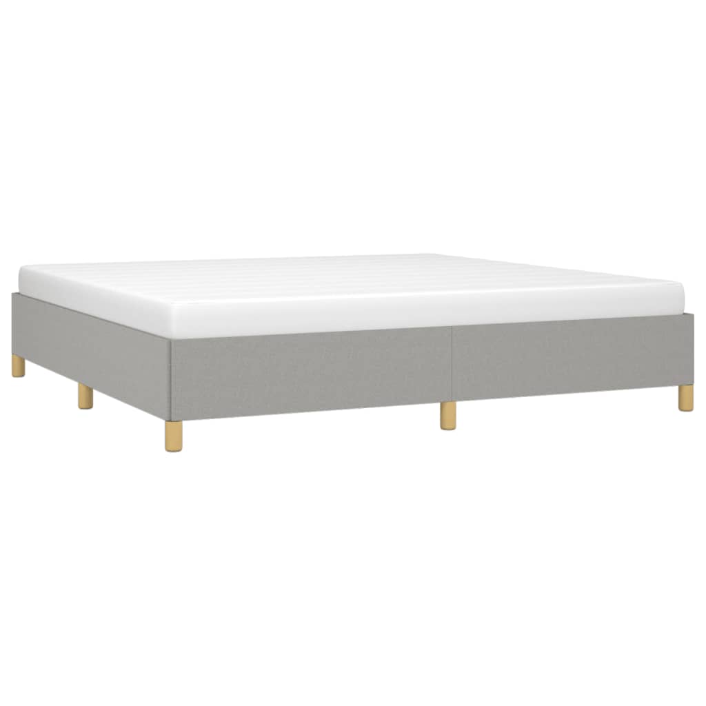 Cadre de lit sans matelas gris clair 200 x 200 cm en tissu - 3