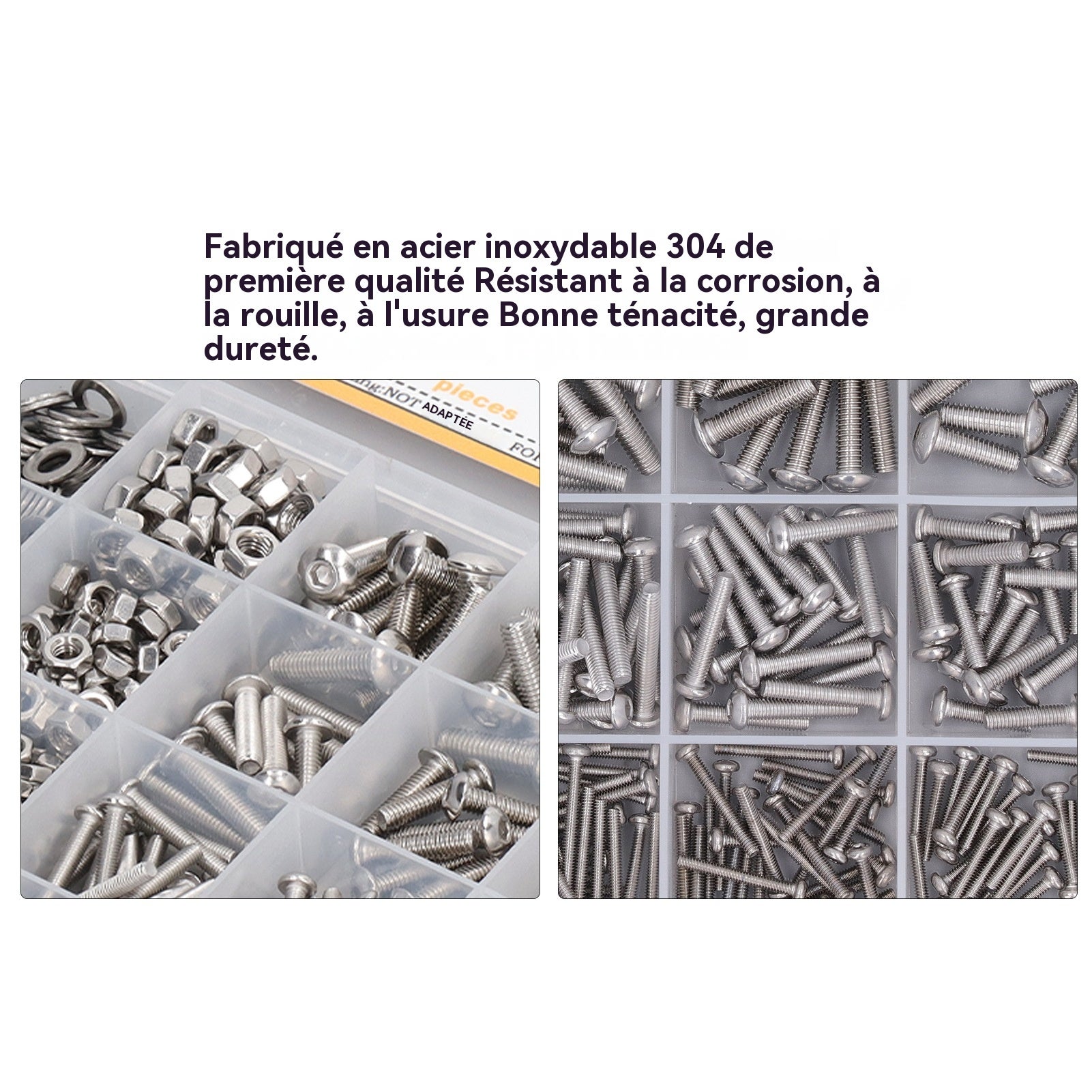 Kit 884 uds tornillos hexagonales M2–M5 acero inoxidable 304 + arandelas + 4 llaves Allen + estuche - 5