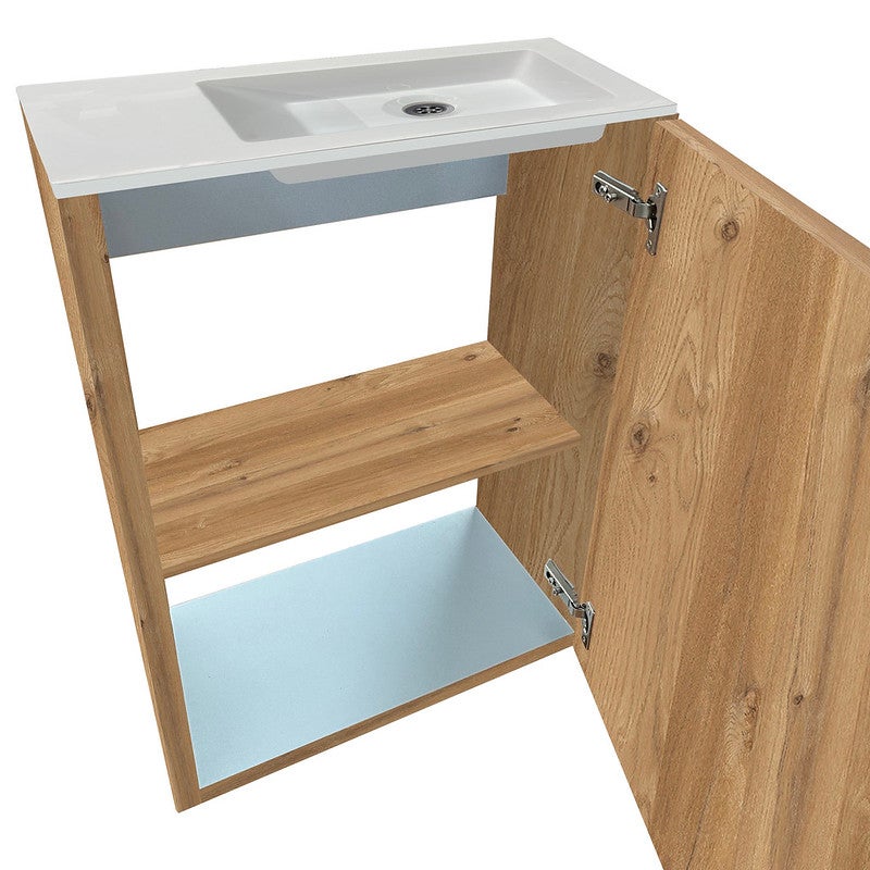 MUEBLE DE BAÑO BRIC 40 CM. ROBLE GOLD LAMINADO CON TIRADOR, LAVABO Y ESPEJO - 5