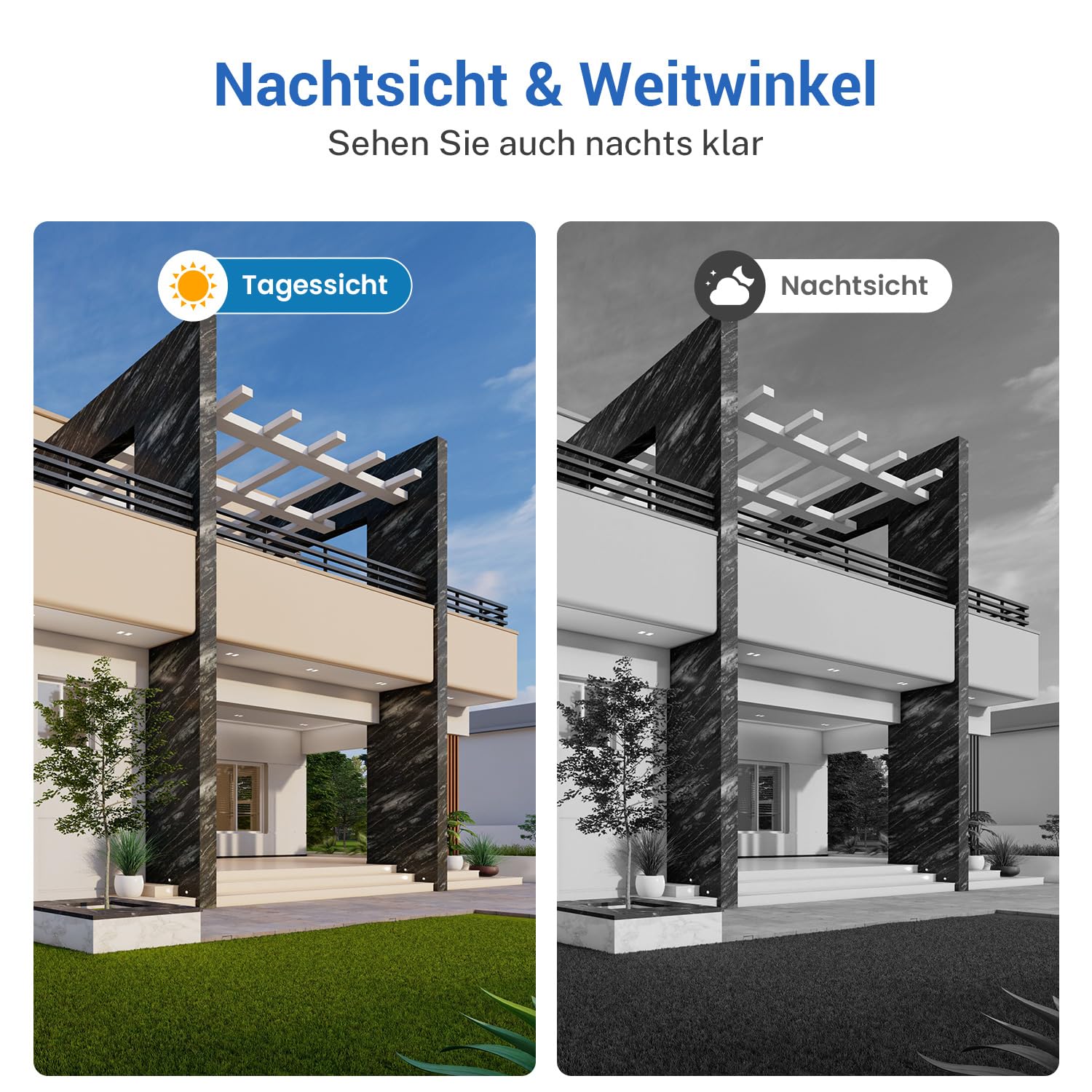 Sonnette vidéo sans fil 1080p avec stockage cloud, audio bidirectionnel, détection de présence humaine, vision nocturne, Wi-Fi 2,4 GHz, alertes, noir - 5