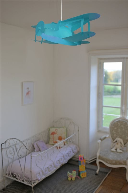 Lampe suspension enfant AVION - R&M Coudert - turquoise - 4