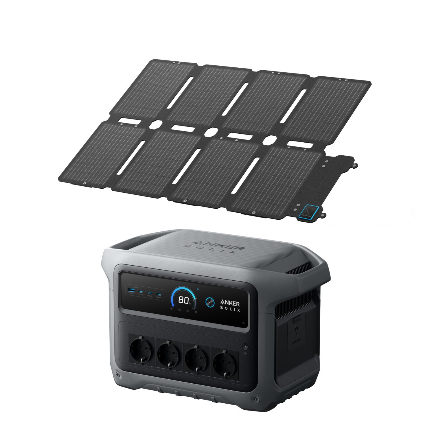 Zestaw Anker SOLIX C1000X Gen 2 przenośna stacja zasilania Gen 2 z panelem solarnym PS100X (100W) – Generator solarny 4x2000W