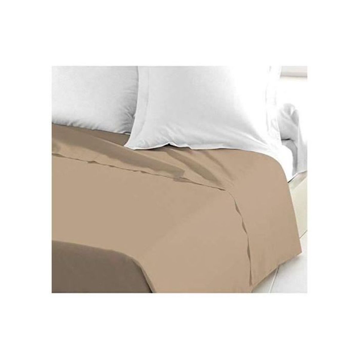 LOVELY HOME Drap Plat 100% coton 180x290 cm beige - 2