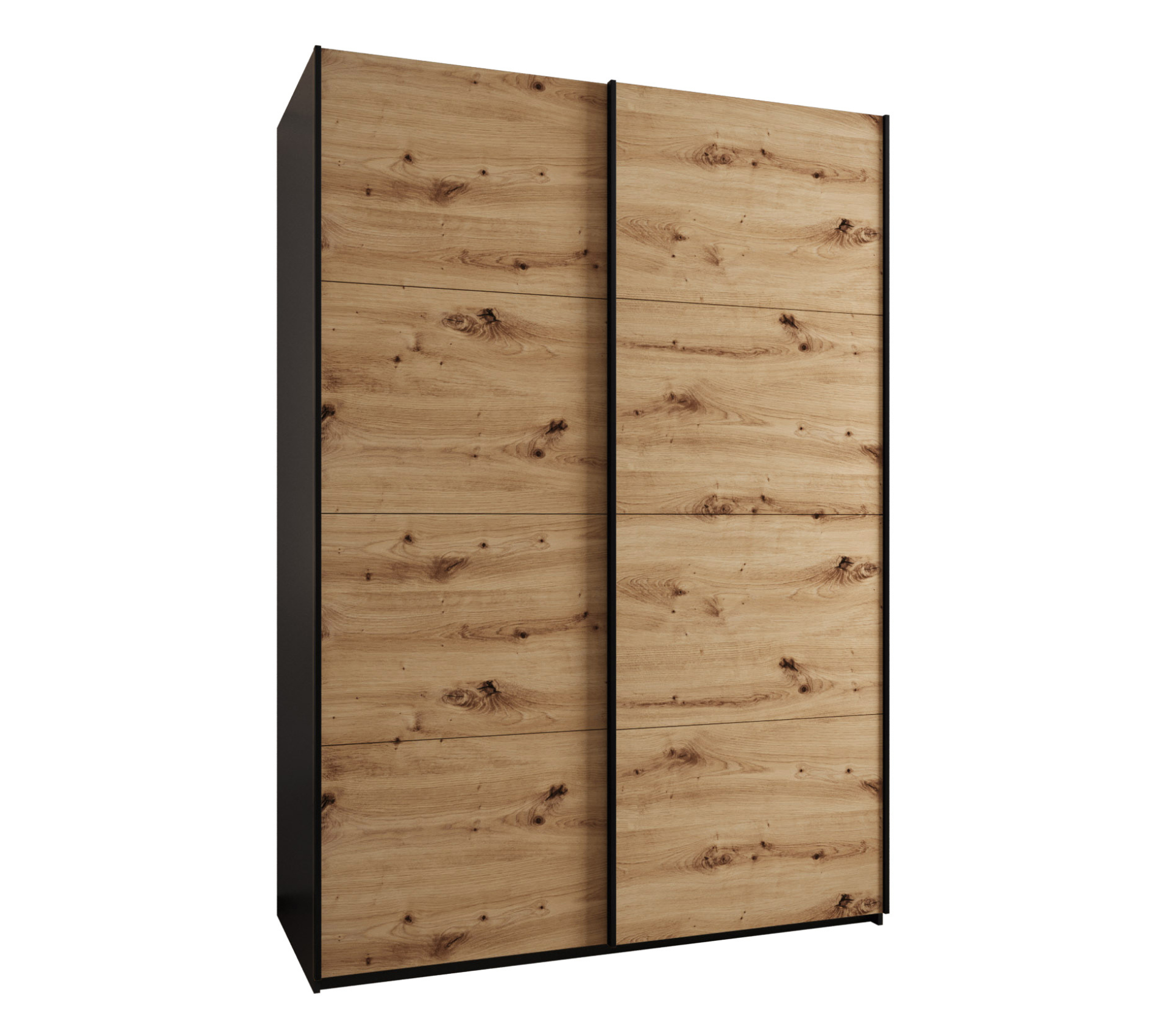 Szafa przesuwna wysoka Lux 1 170 x 64 x 245,5 cm czarny + artisan + u. czarny - Abiks Meble