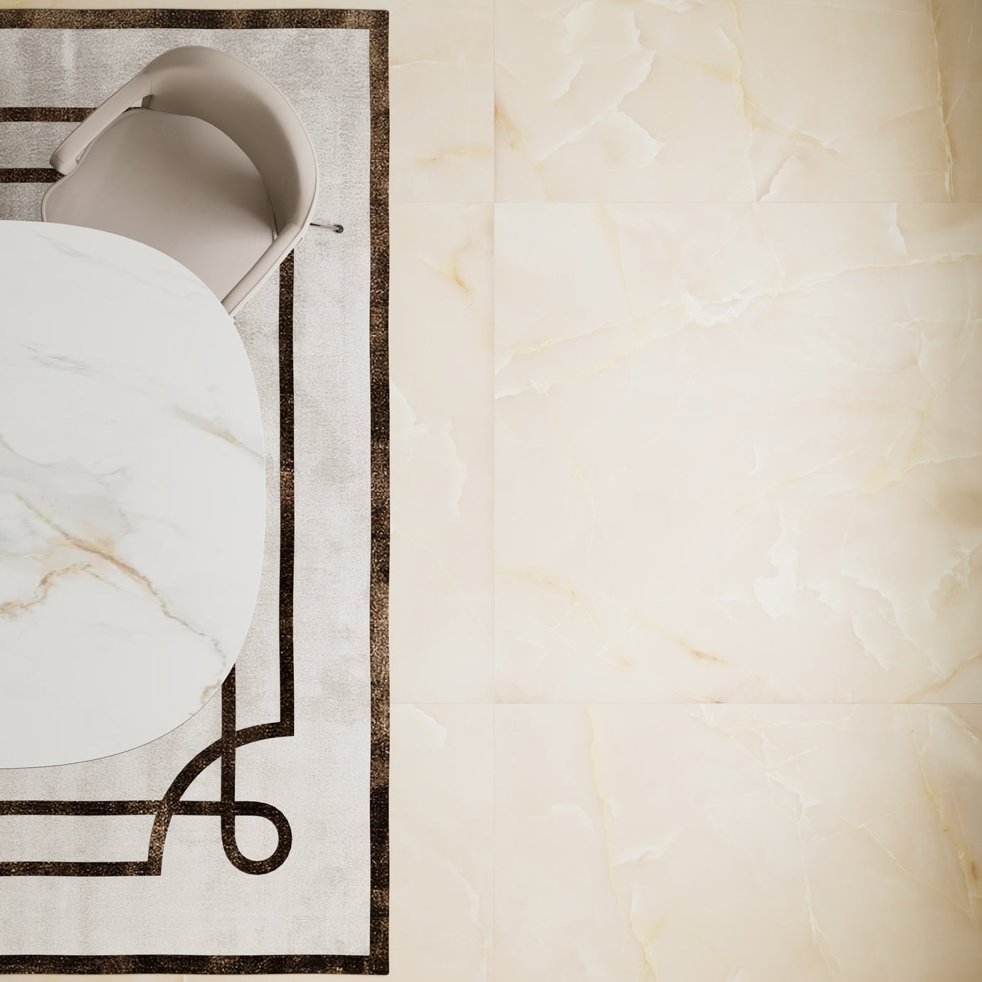 Charme Beige - Marmo Onice Opaco - Piastrelle 120x120 cm 10 mm - MAO 5001 120x120 MATT R9 10 mm - 3