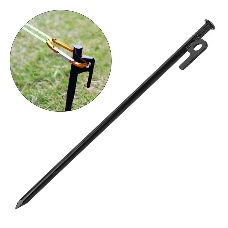 Piquets de Fixation Acier 40cm (5pcs) - Pour Tente, Canopée et Toile de Protection - Accessoire Camping Durable Résistant aux Intempéries(Plage/Terre) - 5