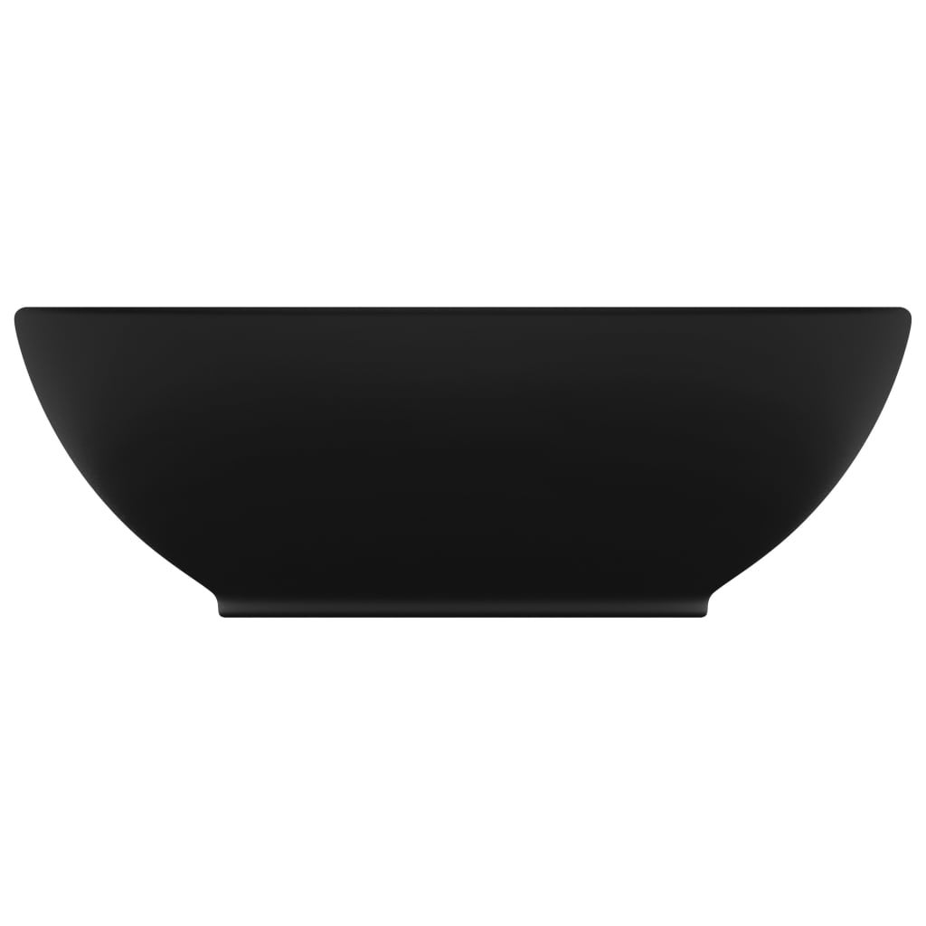 Maison Exclusive - Lavandino Lusso Ovale Nero Opaco 40x33 cm in Ceramica - 8
