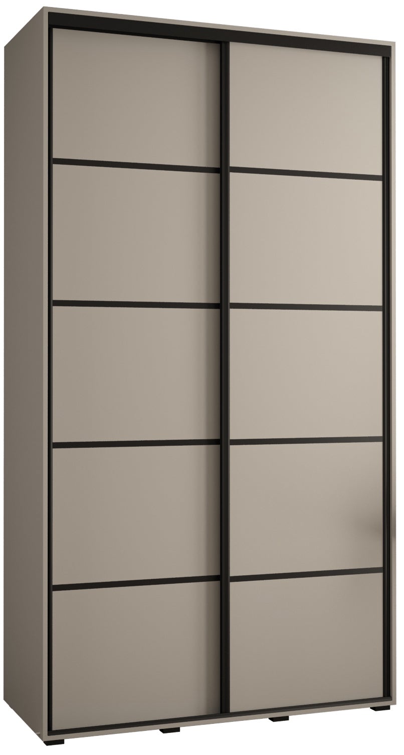 Szafa przesuwna wysoka Dakota 4 140 x 60 x 235,2 cm kaszmir + u. czarny - Abiks Meble