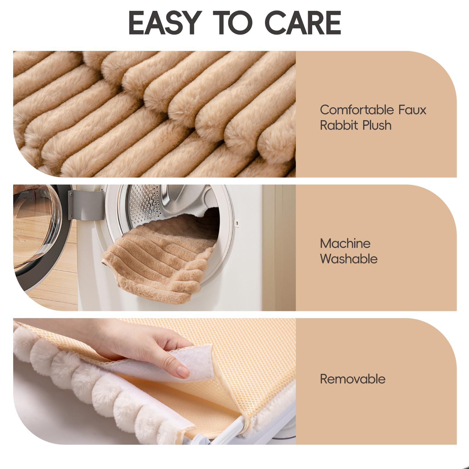Lit pour chat à ventouse pour balcon vitré, hamac pour chat (beige, 2 grandes tailles, en boîte) - 6