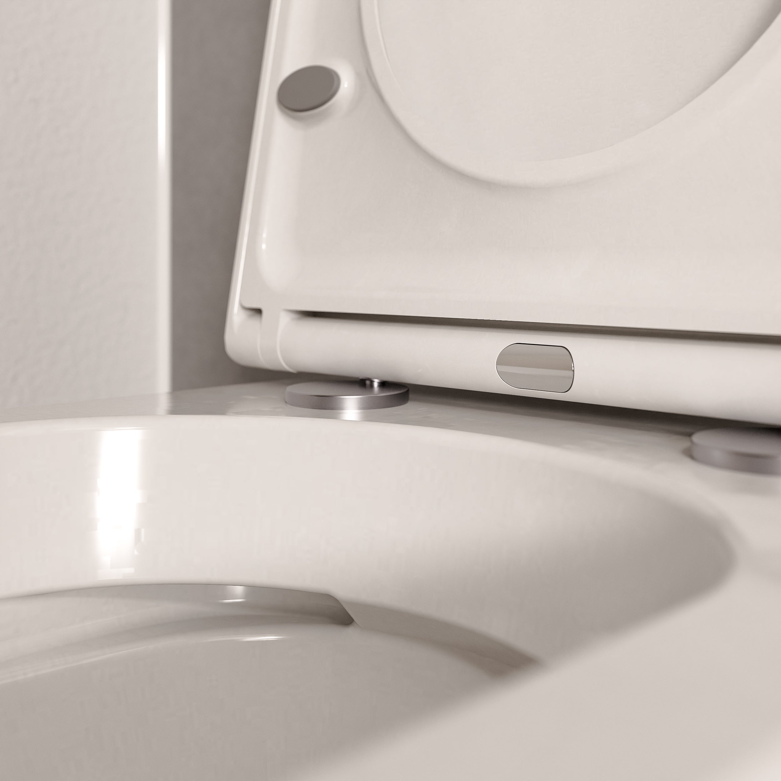 BERNSTEIN - WC suspendu Blanc brillant 36x52x36cm (LxPxH) sans rebord, abattant fermeture progressive + soft-close - LAVOA - 4