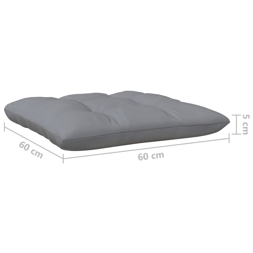 Salon de jardin 4 pcs avec coussins gris Bois de pin 2 - 9