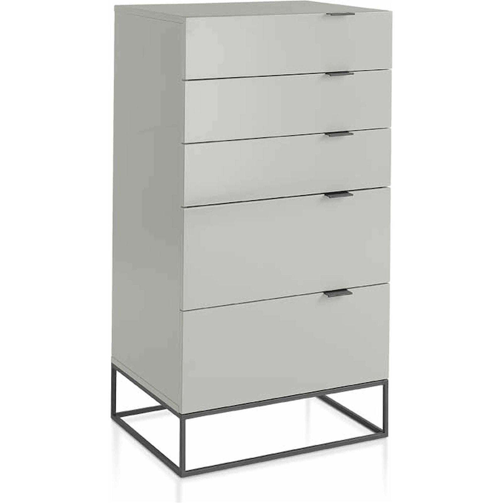 Commode laqué structure acier noir 60 x 45 x 111 cm Gris perle | Leroy ...
