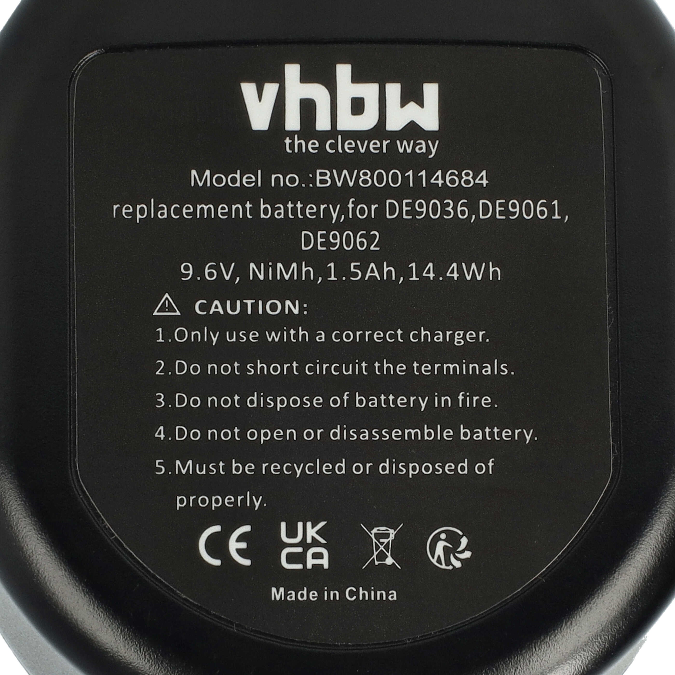 vhbw Batterie remplacement pour Black & Decker A9242, A9265, A9272, A9274, A9251, FSB96, PS120, PS120A pour outil électrique (1500 mAh, NiMH, 9,6 V) - 4
