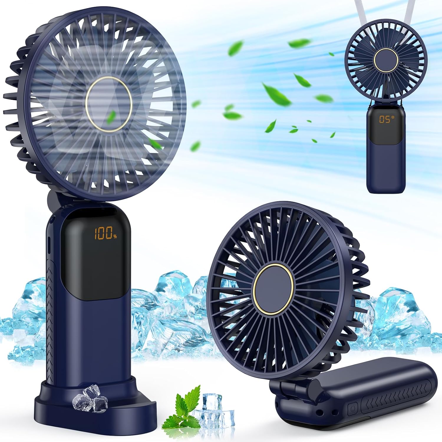 Mini Przenośny Wentylator Wentylator USB z Możliwością Ładowania Mały Kieszonkowy Wentylator z Prędkościami Podstawą Cichy Składany Wentylator Ręczny
