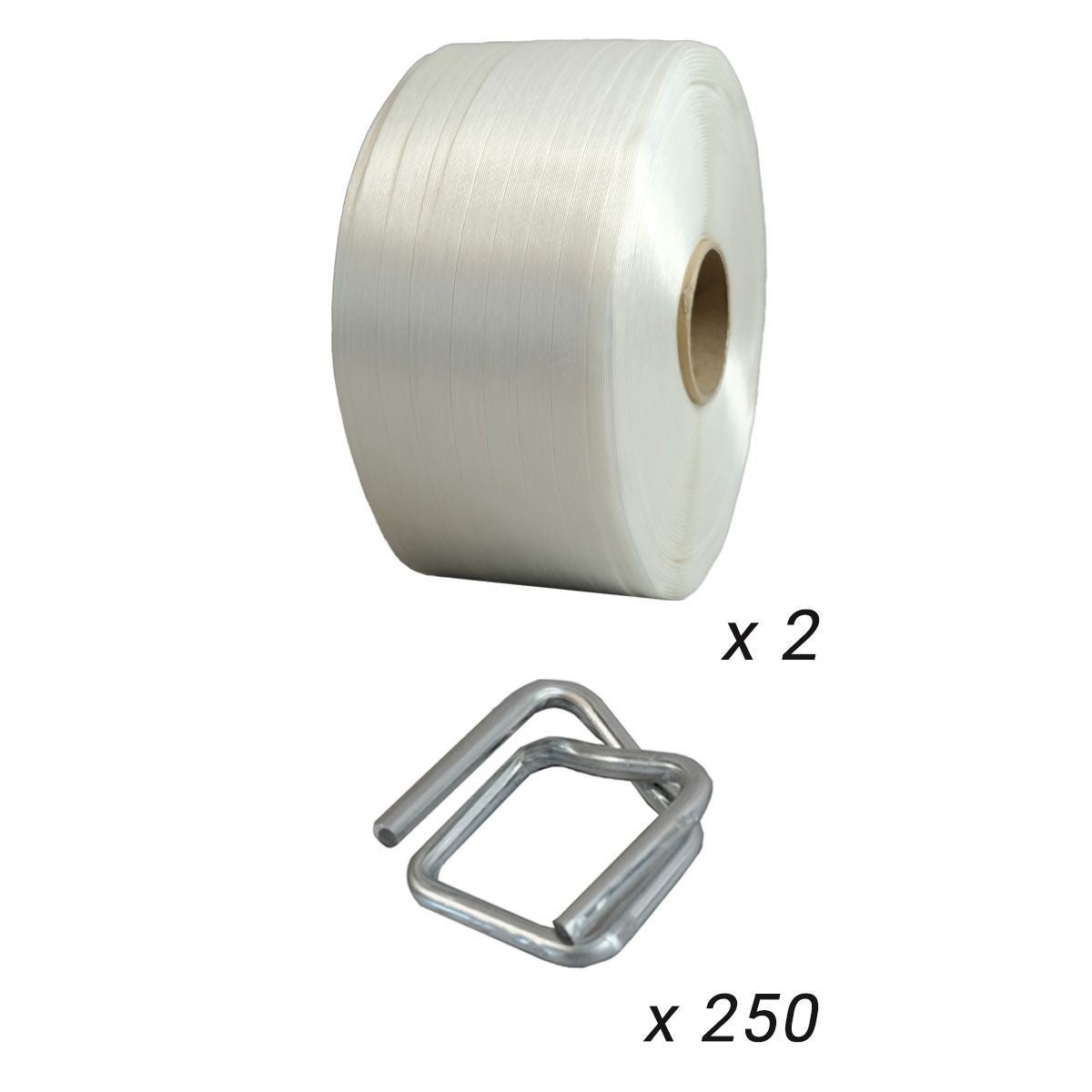 Reggette Filo A Filo TECPLAST - 2 Rotoli 13mm X 1100m + 250 Fibbie, Resistenza 375kg, Per Pallet E Spedizioni - Foto 4