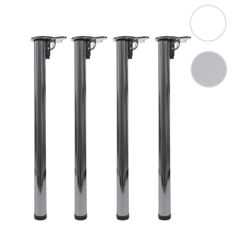 Gamba Pieghevole Per Tavolo AMIG In Acciaio Cromato - Regolazione Altezza 10 Mm, Ø50x710 Mm, Portata 15 Kg - Foto 2
